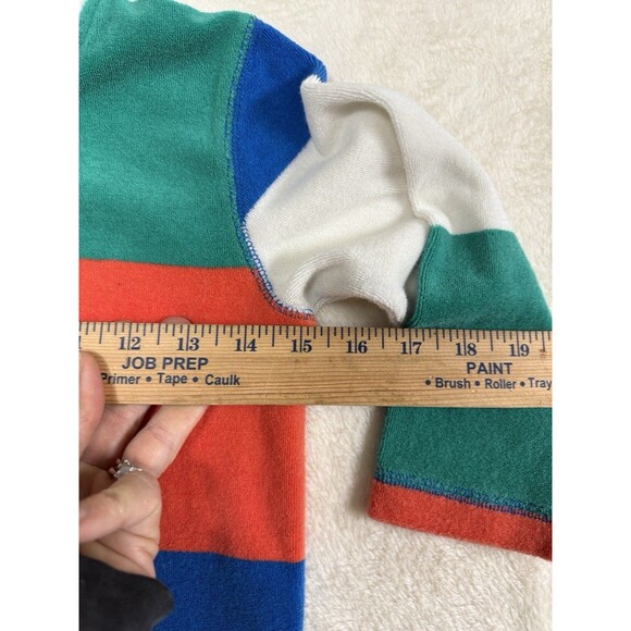 MINI BODEN THICK TERRY CLOTH Stripe SWIMSUIT HOODED COVER UP SZ 4 5 - Picture 5 of 5